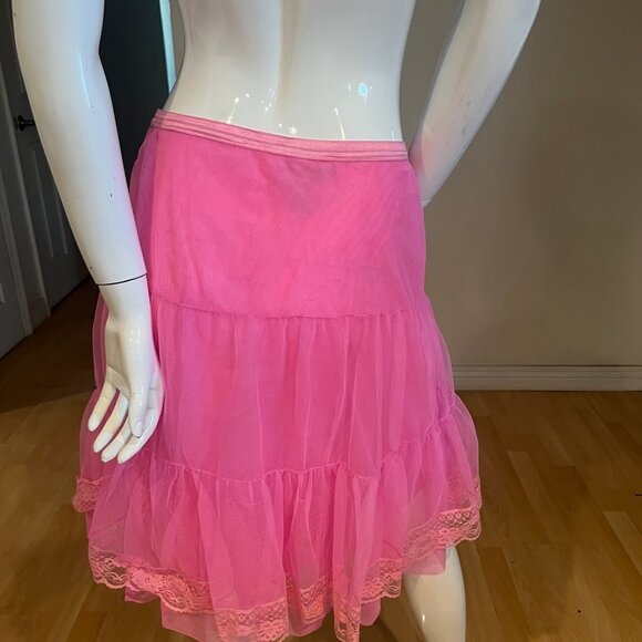 Y2K FREE PEOPLE TULLE LACE TRIM SKIRT SIZE M MEDIUM - Picture 4 of 5